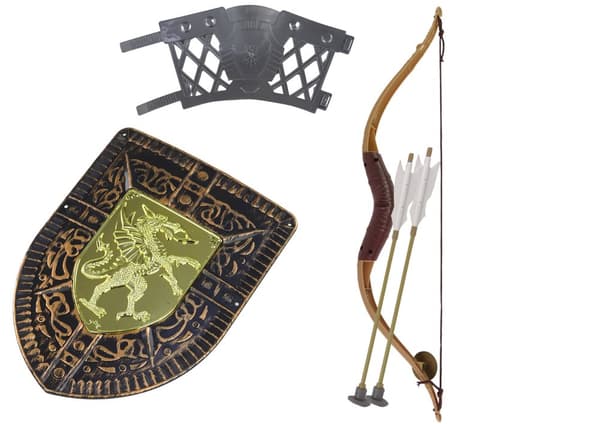 Knight Set Bow Sword Shield Knight Kostym