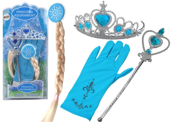 Princess Accessories Sæt Wand Handske Crown Snow Queen