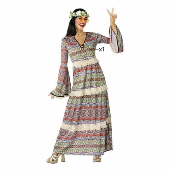 Maskeraddräkt vuxna Hippie Multicolour (1 antal) - XL