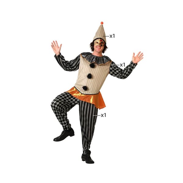 Maskeraddräkt vuxna Harlekinfigur - XL