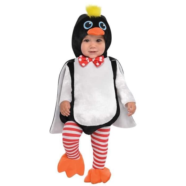 Junior Penguin Costume - AMSCAN - Svart/Vit - Polyester - 6-12 månader