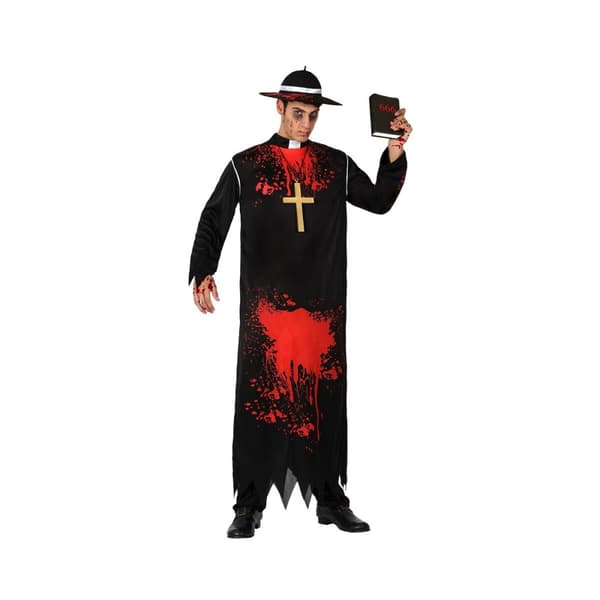 Kostume til voksne Th3 Party Sort Multifarvet Morder mand (3 Dele)