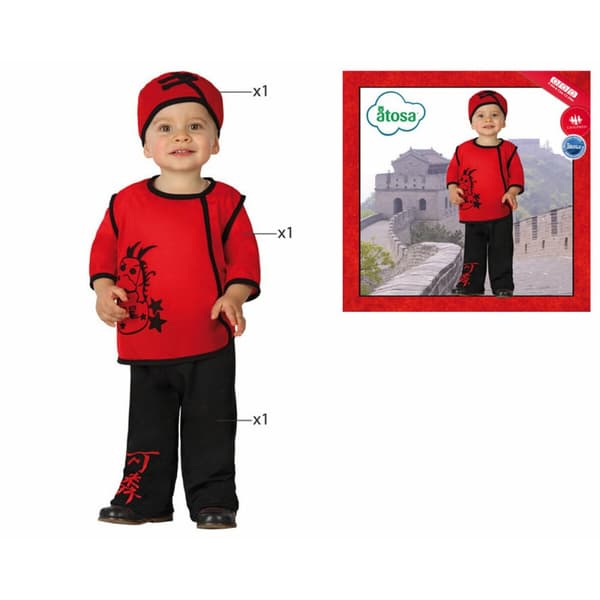Kostume til babyer Kineser dreng (3 pcs) - 0-6 måneder