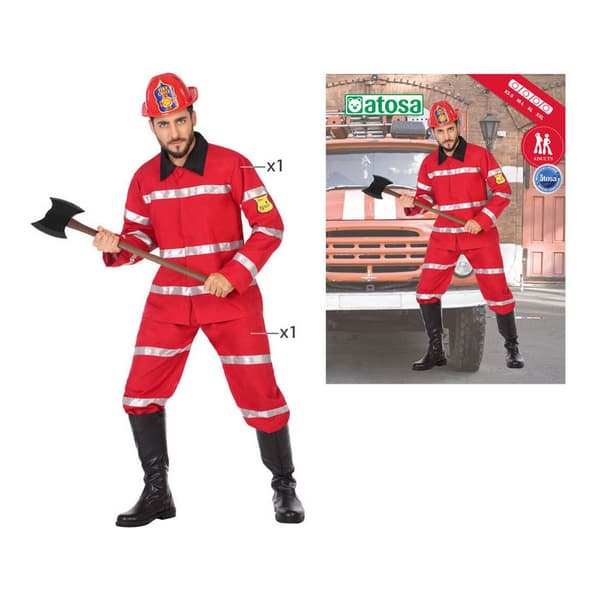 Aikuisten asut DISFRAZ BOMBERO XS-S Shine Inline 57034 Punainen Palomies XS/S (2 Kappaletta)