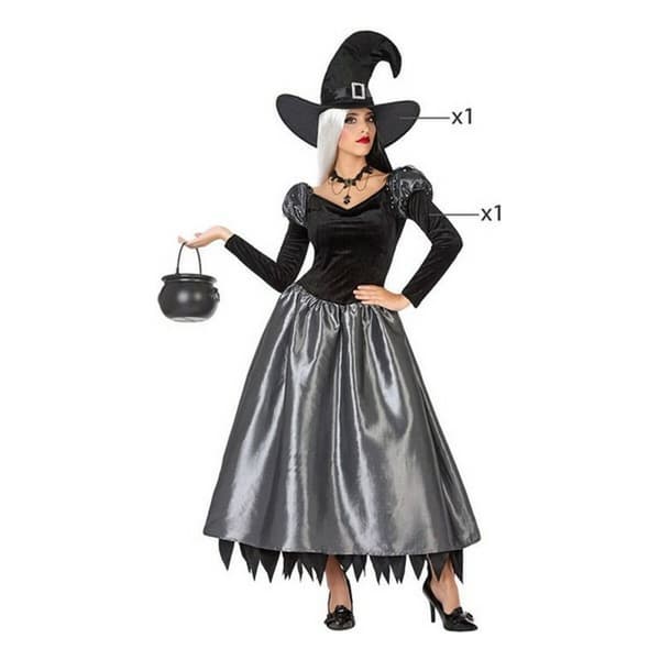 Kostume til voksne Heks Multifarvet (2 Dele) (2 enheder) (2 pcs) - XS/S