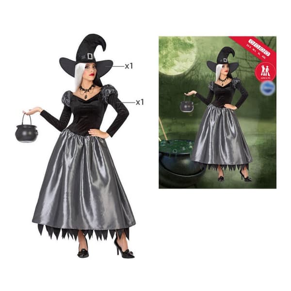 Aikuisten asut Noita Monivärinen (2 Kappaletta) (2 osaa) (2 pcs) - XS/S