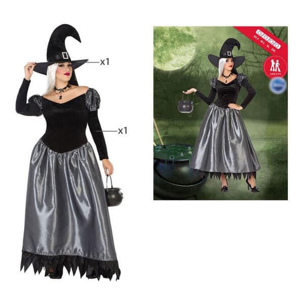 Aikuisten asut Noita Monivärinen (2 Kappaletta) (2 osaa) (2 pcs) - XS/S