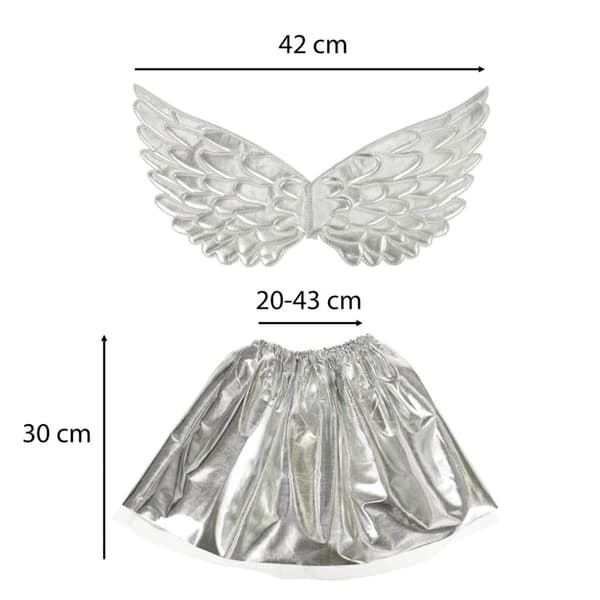 Kostym karneval outfit enhörning förklädnad kjol silver pannband