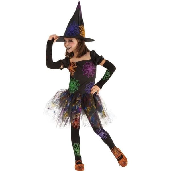 Rubies Spider Web Witch Costume S8327 - Barndräkt i flerfärgad polyester
