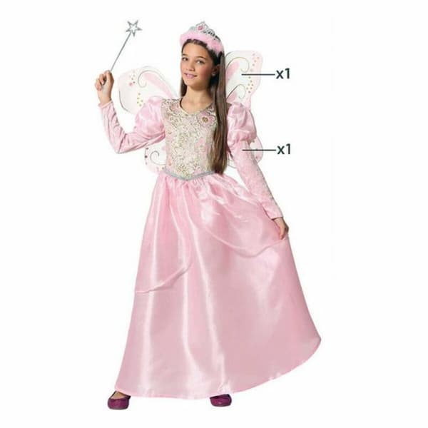 Maskeraddräkt för barn God fe Rosa - 10-12 år
