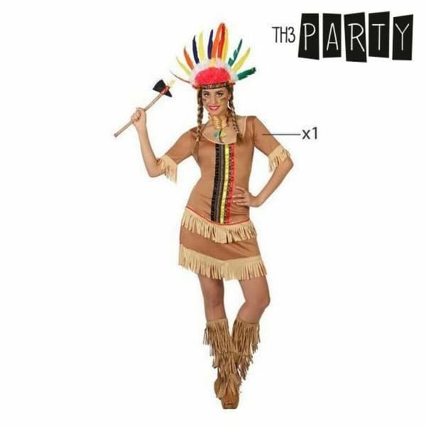 Kostyme voksne Th3 Party Brun Amerikanske indianere (1 Deler) - XL