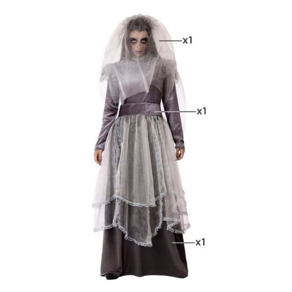Kostume til voksne Grå Zombies (3 Dele) - M/L