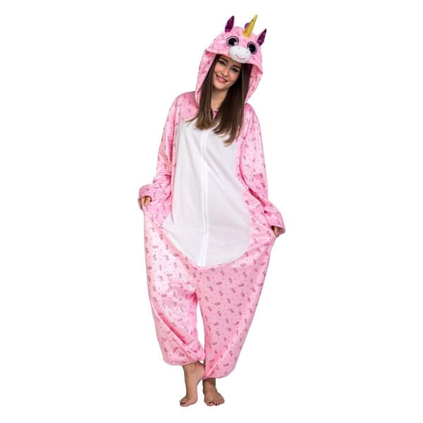 Kostume til voksne My Other Me Big Eyes Pink Enhjørning S