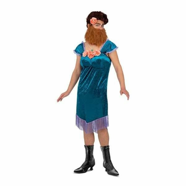 Kostume til voksne My Other Me Blå Skægget dame - M