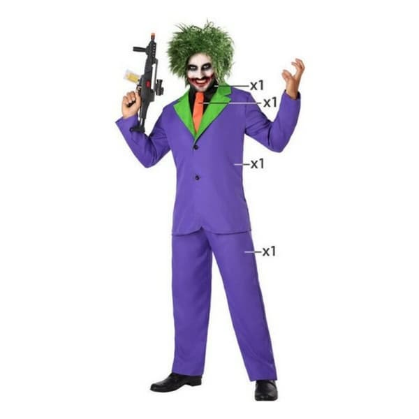 Aikuisten asut Joker Purppura Miessalamurhaaja (3 Kappaletta) - XL