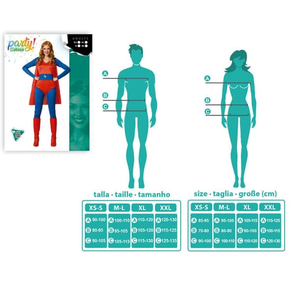 Aikuisten asut Supersankari Nainen - XL