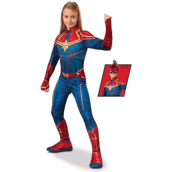 Captain Marvel Movie Costume - Tjej - 5-6 år (105-116 cm) En färg