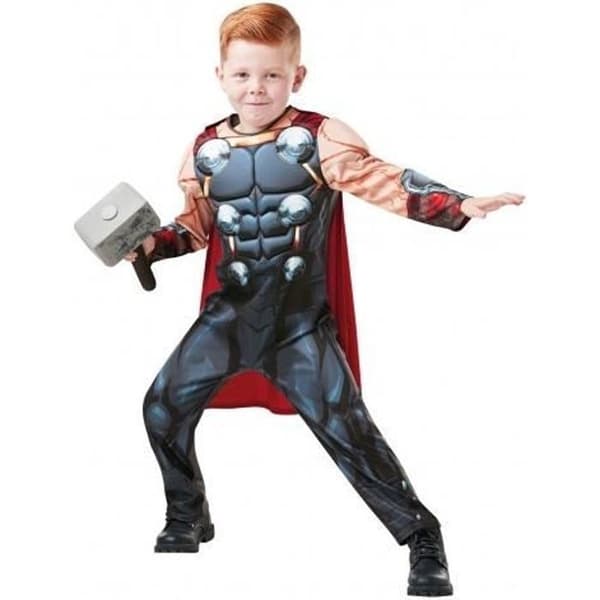 Deluxe Thor Kostym - Marvel - Thor Model - Röd - Barn - Utomhus