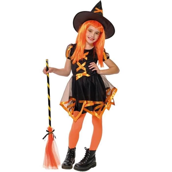 Cuca Witch Costume - RUBIE'S - 5 år - Orange - Tjej