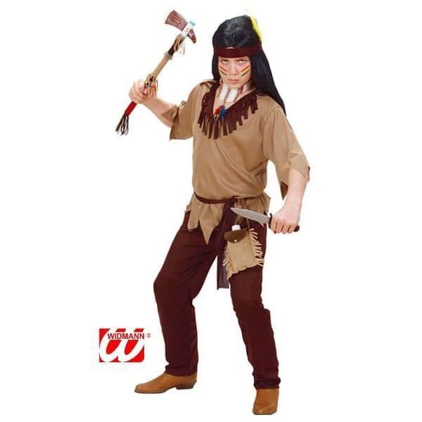 Junior indiandräkt - WIDMANN - 8/10 år - Brun - Pojke - Barn