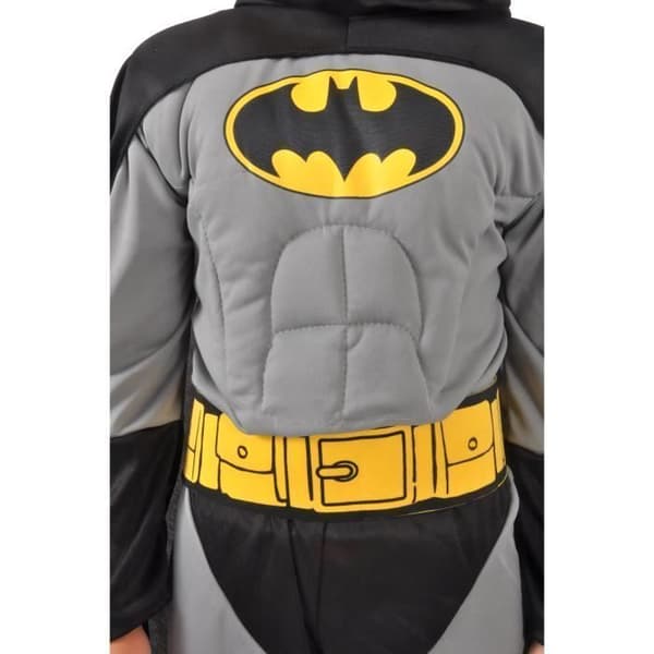 Officiell DC Comics Batman Classic pojkdräkt (storlek 3-4 år) med vadderade muskler