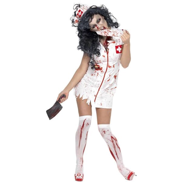 Kvinnors zombiesköterska Halloween kostym