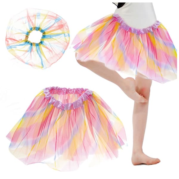 Tulle tutu kjol kostym karneval kostym regnbåge fancy dress