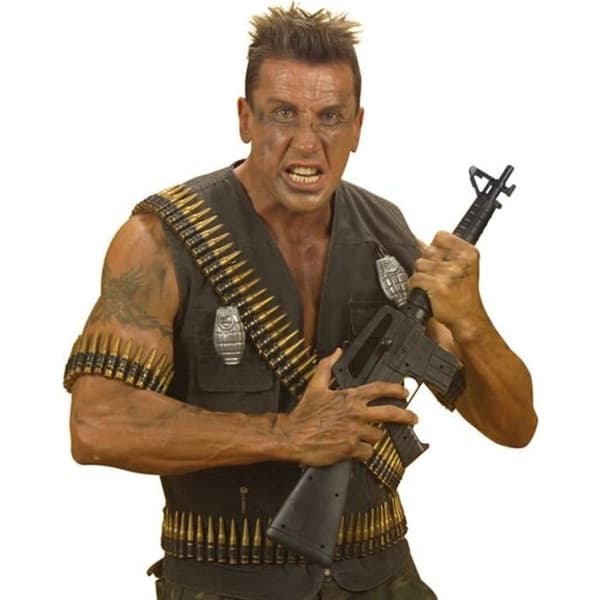 Realistisk bandolier-axelrem 60 kulor - WIDMANN - Militär förklädnadstillbehör - Brun