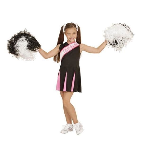Rosa och svart cheerleader kostym 5/7 år - WIDMANN - Perfekt för dans och show