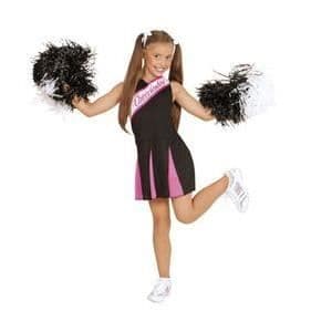 Rosa och svart cheerleader kostym 5/7 år - WIDMANN - Perfekt för dans och show