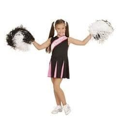 Rosa och svart cheerleader kostym 5/7 år - WIDMANN - Perfekt för dans och show