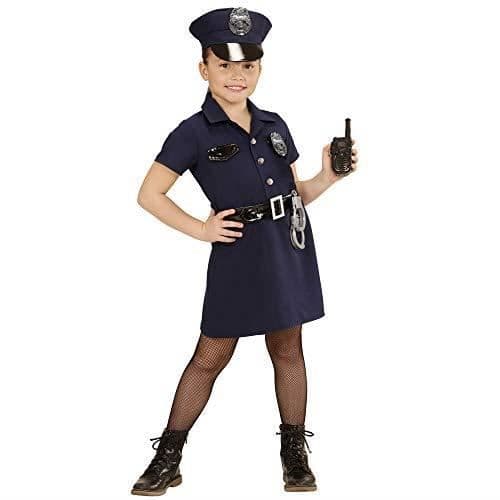 Polisdräkt för barn - WIDMANN - Klänning, Bälte, Mössa, Handbojor, Walkie Talkie - Blå