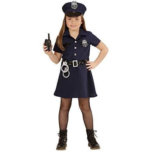 Polisdräkt för barn - WIDMANN - Klänning, Bälte, Mössa, Handbojor, Walkie Talkie - Blå