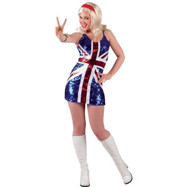 Miss UK Sequins Costume - storlek M