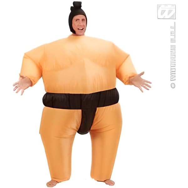 Uppblåsbar Sumo Kostym - WIDMANN - Uppblåsbar Sumo Kostym - Beige - Vuxen - Inomhus