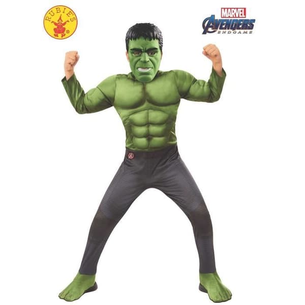 RUBIE'S OFFICIELLA AVENGERS ENDGAME HULK KOSTYM, STORLEK L 8-10 ÅR