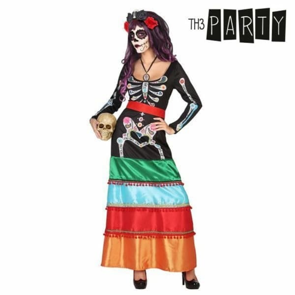 Maskeraddräkt vuxna Th3 Party Multicolour Skelett (2 Delar) - XL