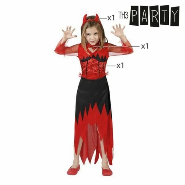 Maskeraddräkt för barn Th3 Party Multicolour Demon (3 Delar) - 7-9 år