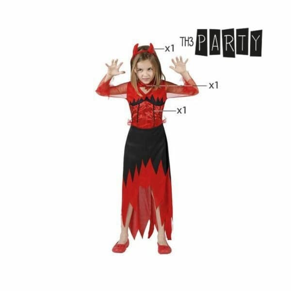 Maskeraddräkt för barn Th3 Party Multicolour Demon (3 Delar) - 7-9 år