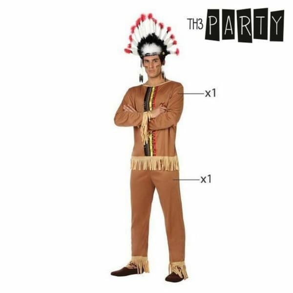 Maskeraddräkt vuxna Th3 Party Brun American Indian (2 Delar) - M/L