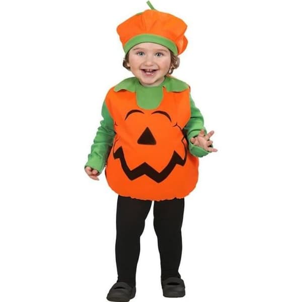 Halloween pumpadräkt för bebisar 1 till 3 år gamla - WIDMANN - fodrad skumtunika - orange - unisex