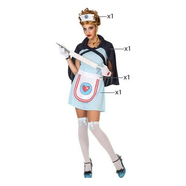 Kostume til voksne Sygeplejerske Multifarvet (4 Dele) (4 pcs) - XL
