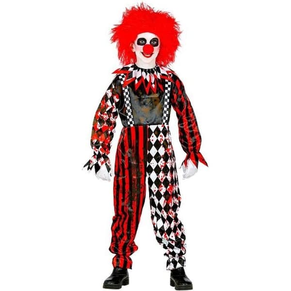 Barns Halloween skräckclown kostym - video tillgänglig