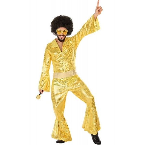 Discodräkt 1980 - Herr - Guldgul - ATOSA - Jumpsuit av Abba-typ - 1980-talskostym