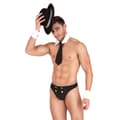 Miniatyrbillede 3 af 3: Erotisk Kostume S Pleasures Sort/Hvid Onesize