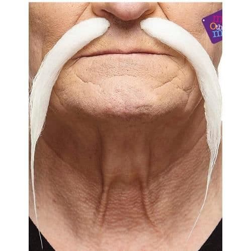 Vuxen vit kinesisk mustasch