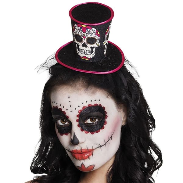 La Flaca Halloween Tiara - BOLAND - Kvinnor - Pannband dekorerad med färgglada dödskallar
