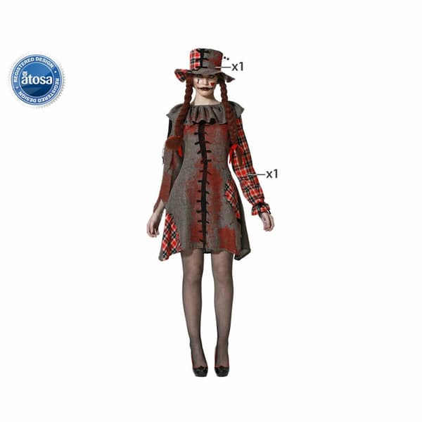 Kostume til voksne Grå Voodoo dukke (2 Dele) - M/L