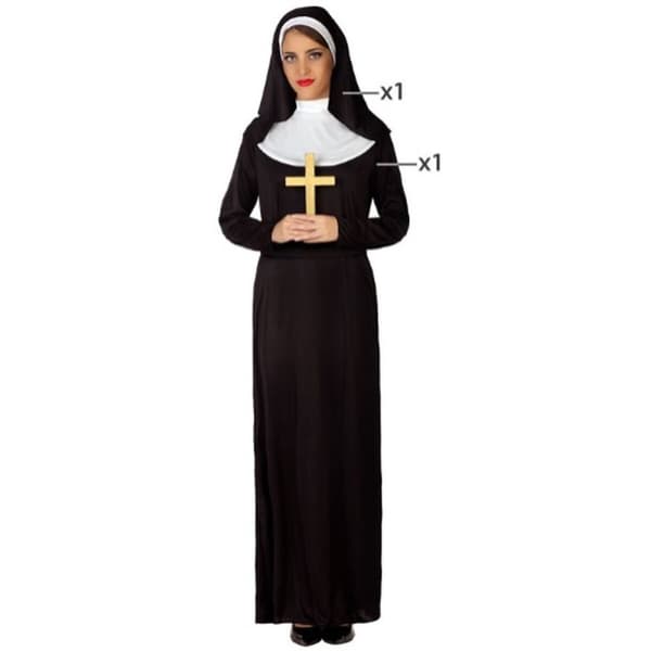 Kostyme voksne DISFRAZ MONJA XL Svart Nonne (2 Deler) - XL