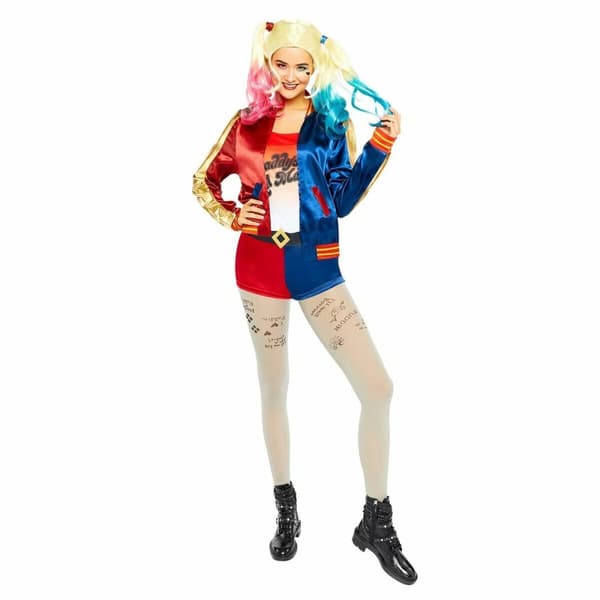 Aikuisten asut Harley Quinn Suicide Squad 4 Kappaletta - XL